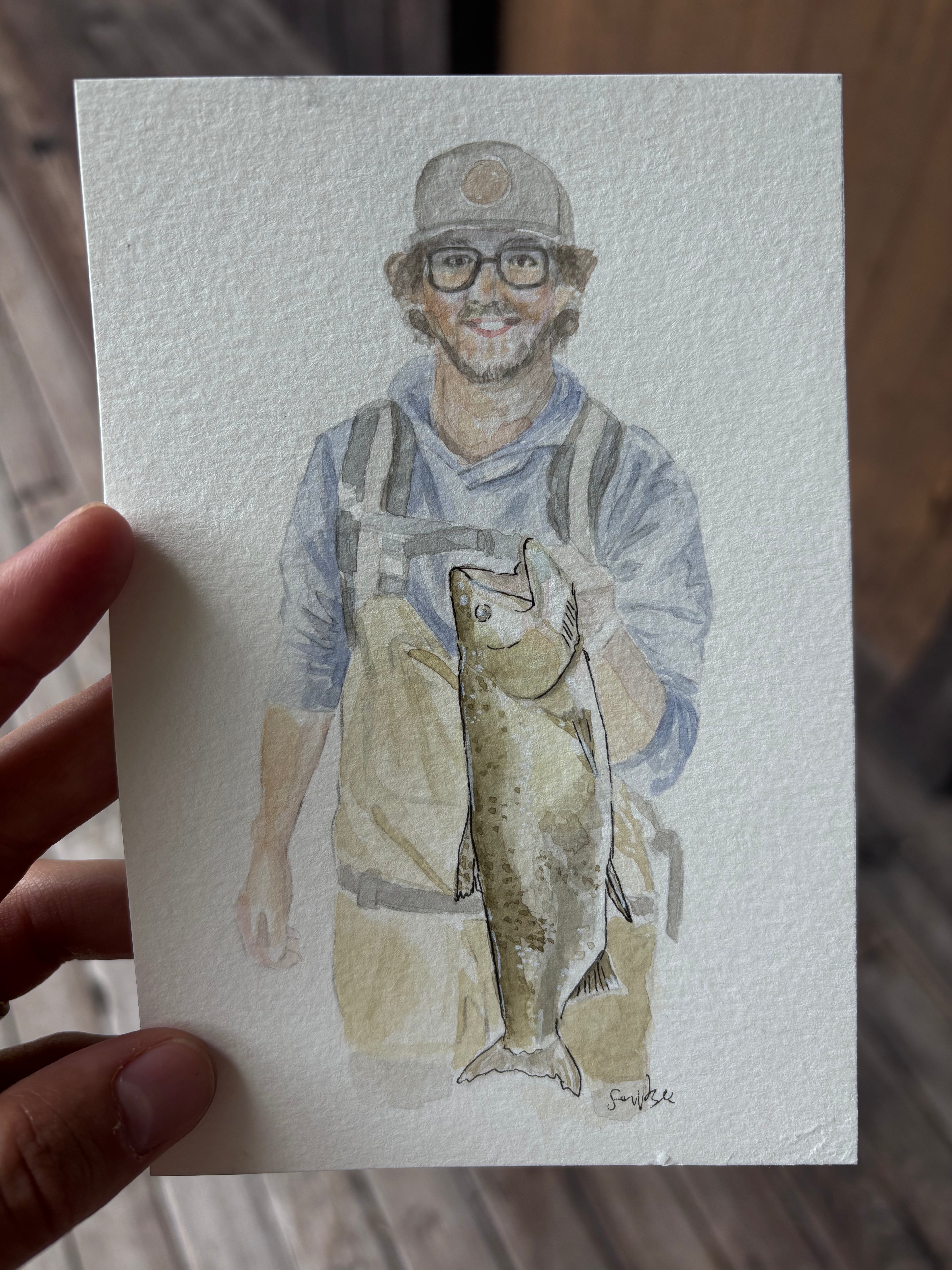 Custom Watercolor Fish Portrait