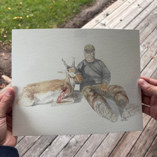 Custom Watercolor Hunting Portrait