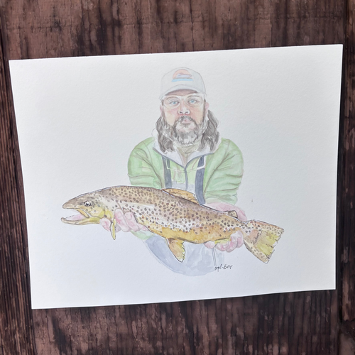 Custom Watercolor Trophy Fish Portrait