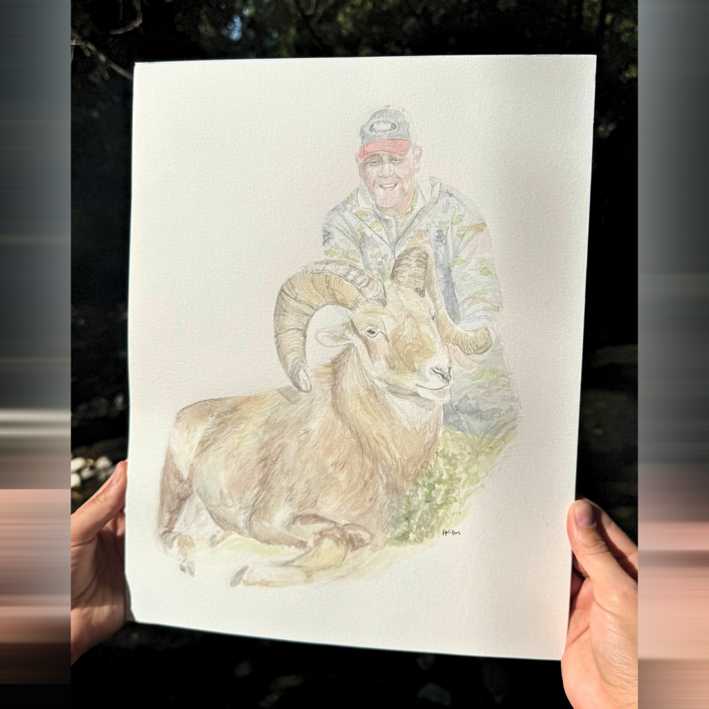 Custom Watercolor Hunting Portrait