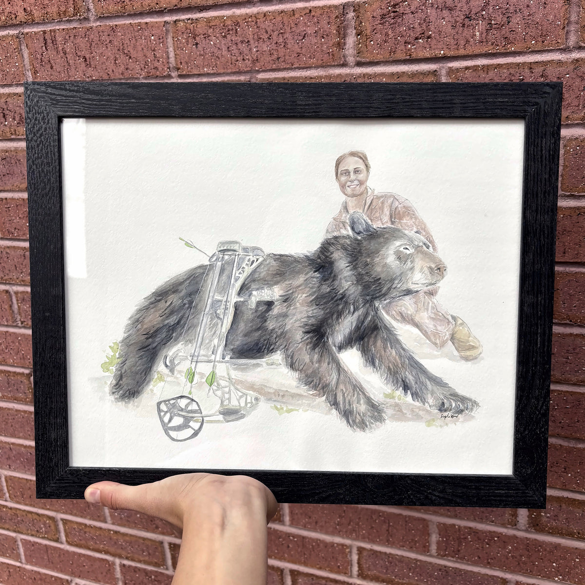 Custom Watercolor Hunting Portrait