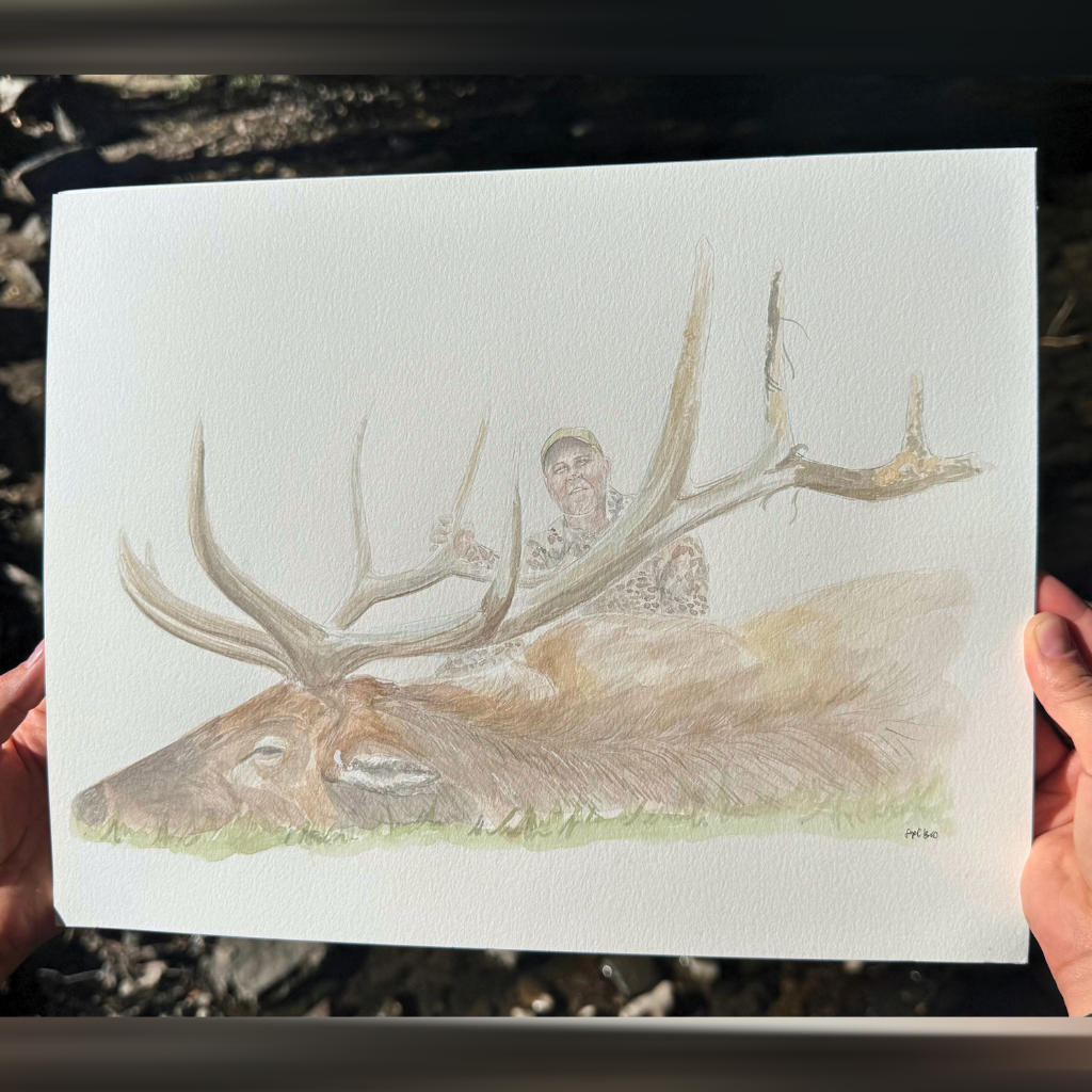 Custom Watercolor Hunting Portrait