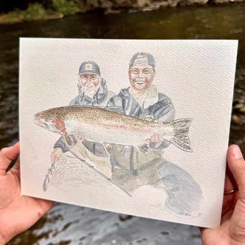 Custom Watercolor Trophy Fish Portrait